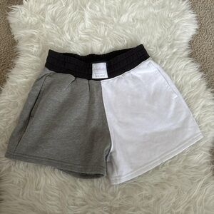 Hollister Black and White Colorblock Shorts